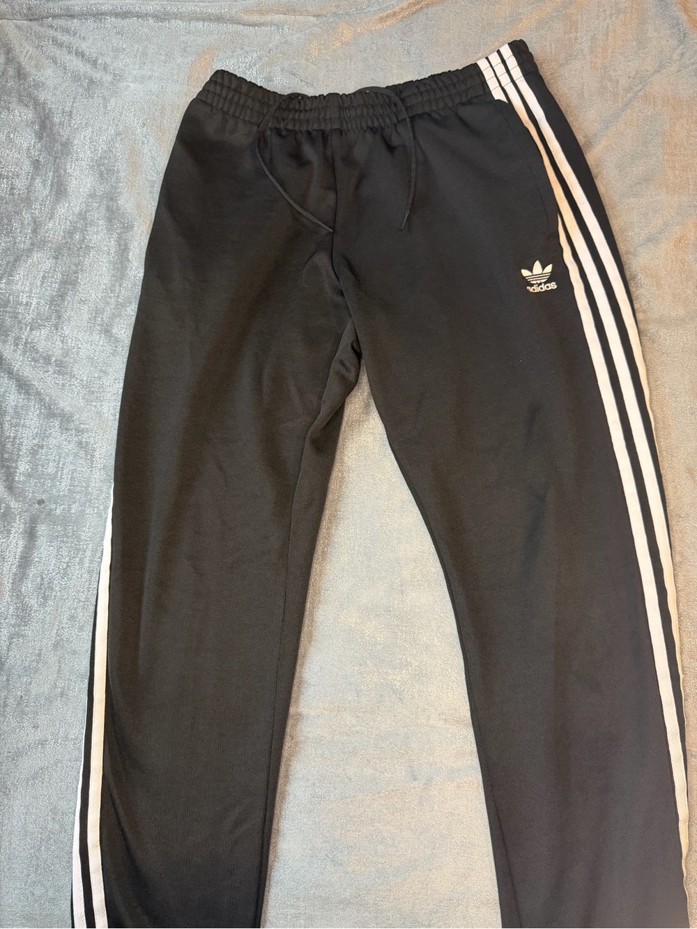 adidas Black Joggers with White Side Stripes